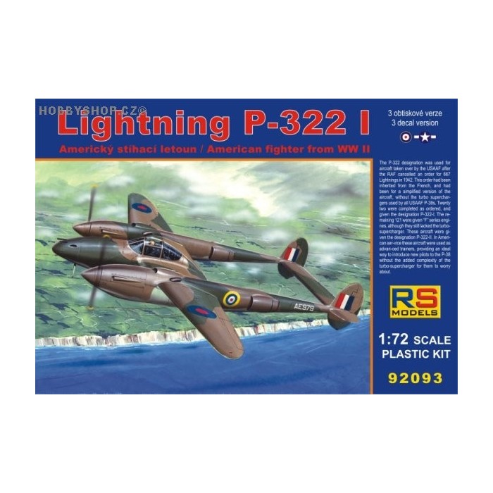 Lightning P-322 I - 1/72 kit