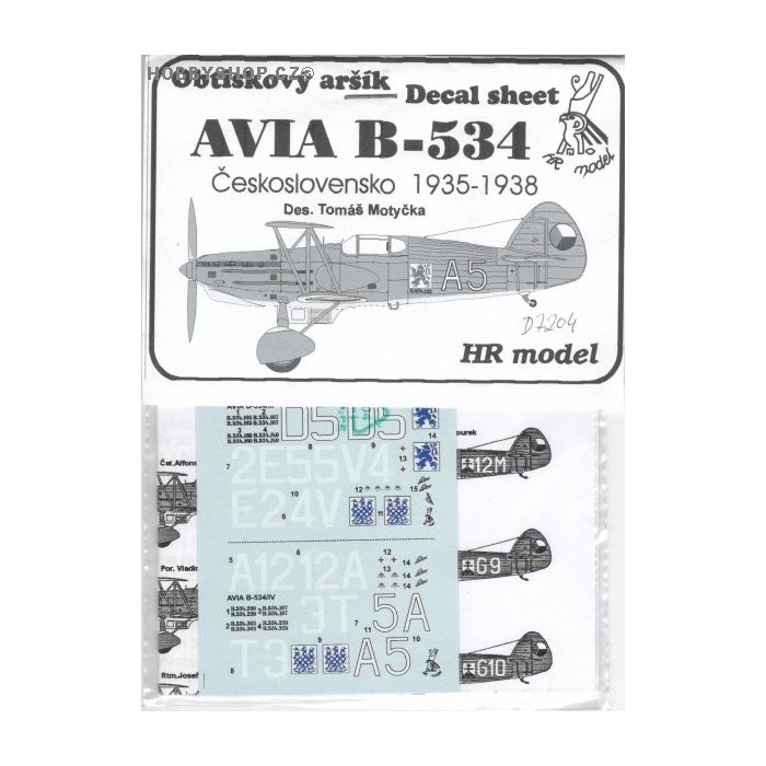 Avia B-534 Czechoslovakia - 1/72 decal