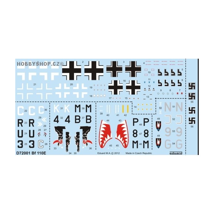 Bf 110E - 1/72 decal set