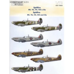 Spitfire Mk.Vb, VII, VIII, IXe - 1/72 decals