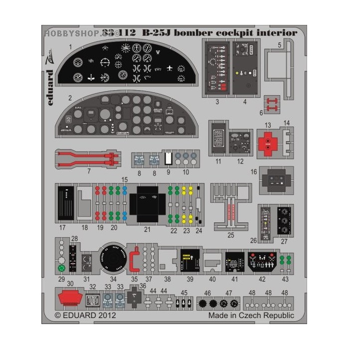 B-25J bomber cockpit interior - 1/32 ZOOM PE set