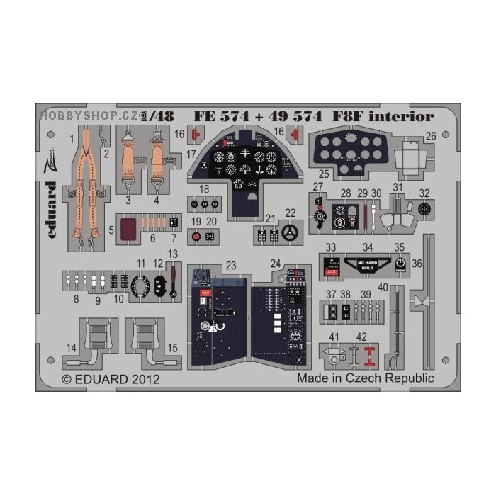 F8F interior S.A. - 1/48 painted PE set