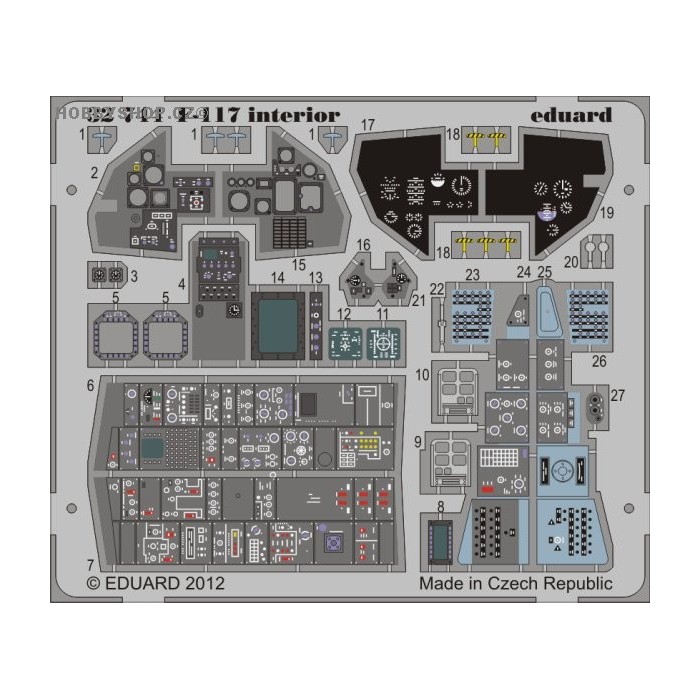 F-117 interior S.A. - 1/32 painted PE set