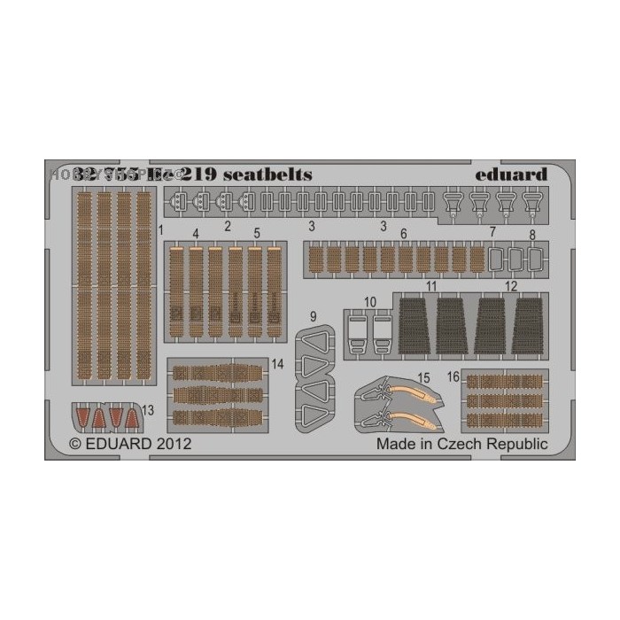 He 219 seatbelts - 1/32 painted PE set