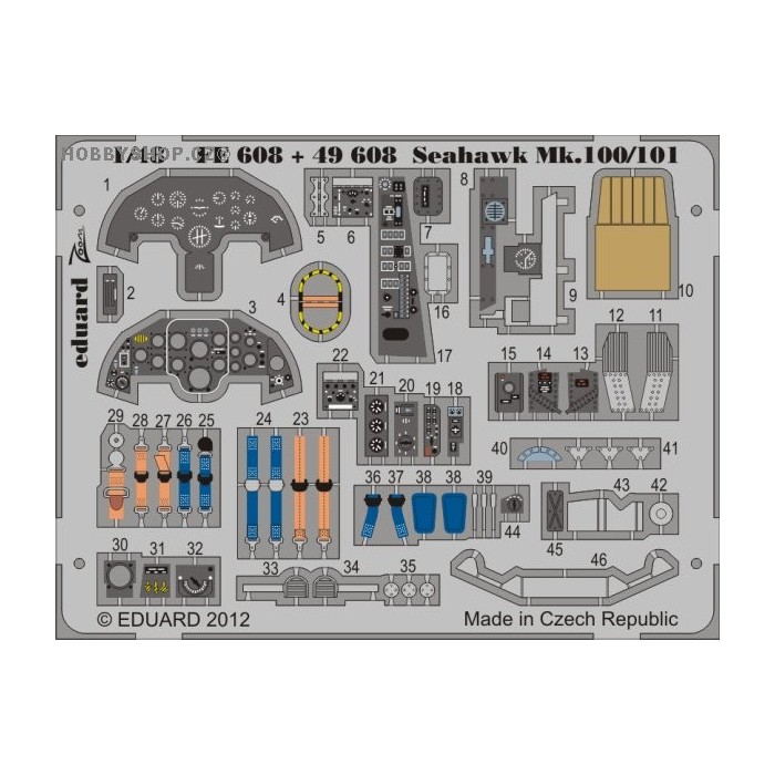 Seahawk Mk.100/101 S.A. - 1/48 painted PE set
