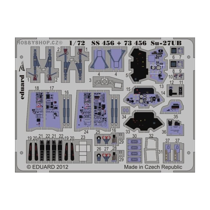 Su-27UB S.A. - 1/72 painted PE set