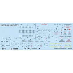 Fw 190D stencils Limited - 1/48 decals