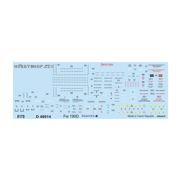 Fw 190D stencils - 1/48 decals