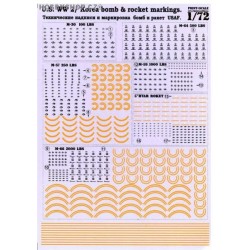 Bomb & rocket markings (US WWII/Korea) - 1/72 decal
