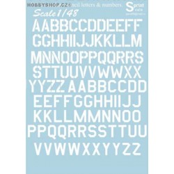 USAF modern stencil letters & numbers (WHITE) - 1/48 decal