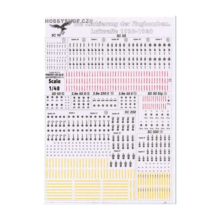 Die Markierung der Flugbomben (Luftw.1930-40) - 1/48 decal