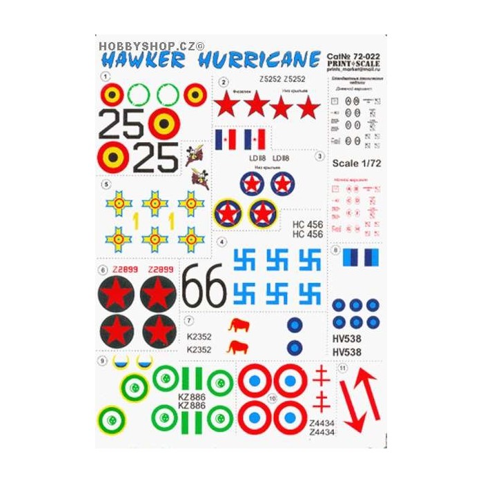 Hawker Hurricane - 1/72 decal