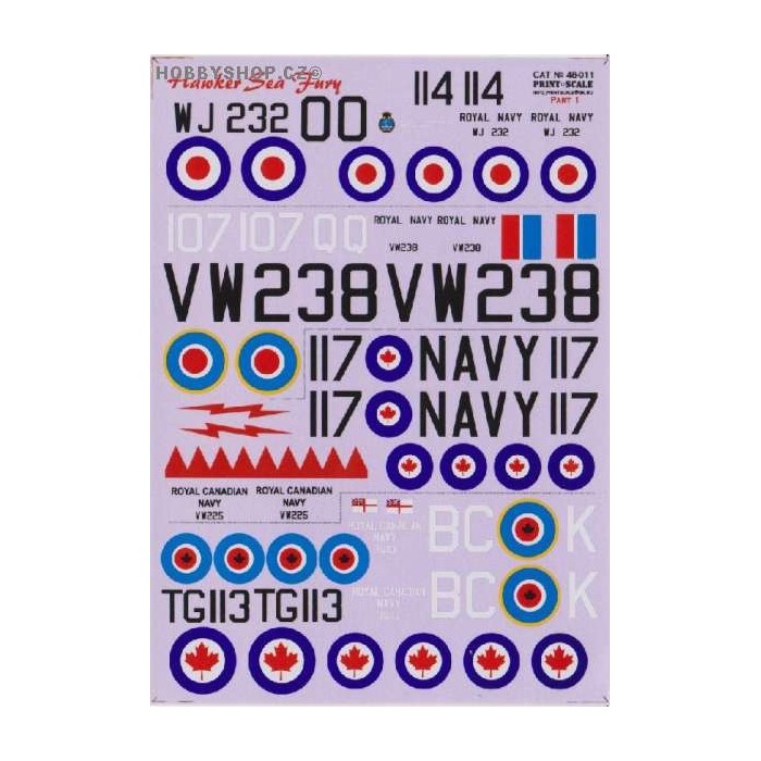 Hawker Sea Fury Part 1 - 1/48 decal