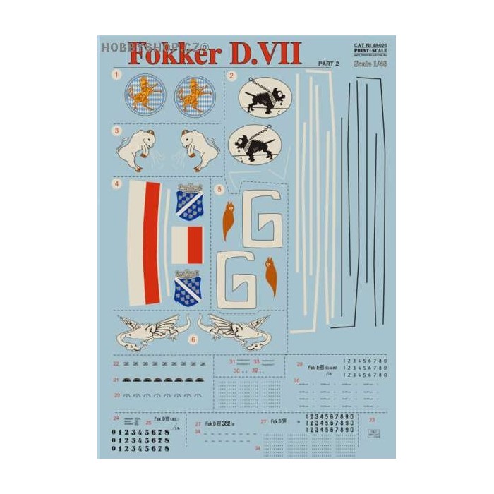 Fokker D.VII Part 2 w/lozenge - 1/48 decal