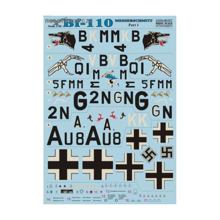 Messerschmitt Bf-110 Part 1 - 1/48 decal