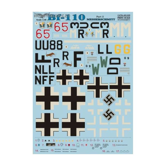 Messerschmitt Bf-110 Part 2 - 1/48 decal