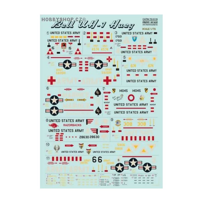 Bell UH-1 Huey - 1/72 decal