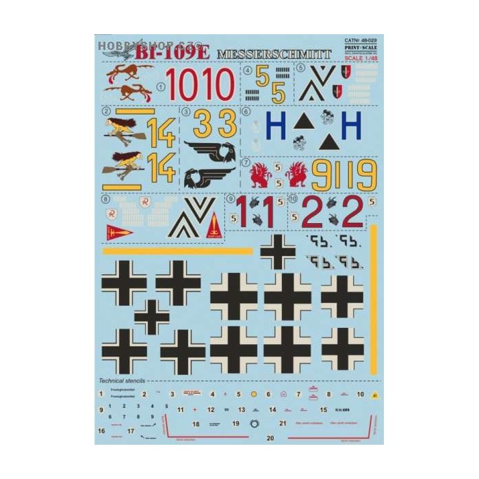 Messerschmitt Bf 109E Part 1 - 1/48 decal