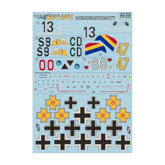 Messerschmitt Bf 109E Part 2 - 1/48 decal