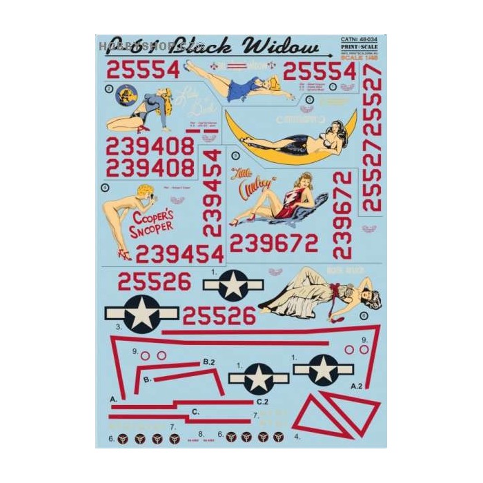 P-61 Black Widow Part 1 - 1/48 decal