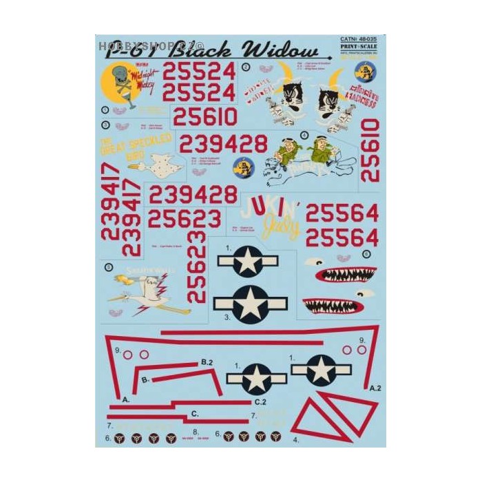 P-61 Black Widow Part 2 - 1/48 decal