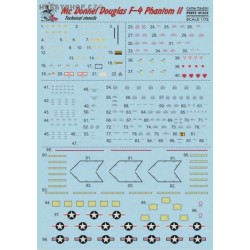 F-4 Phantom II stencils - 1/72 decal