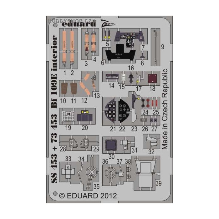 Bf 109E interior S.A. - 1/72 ZOOM painted PE set