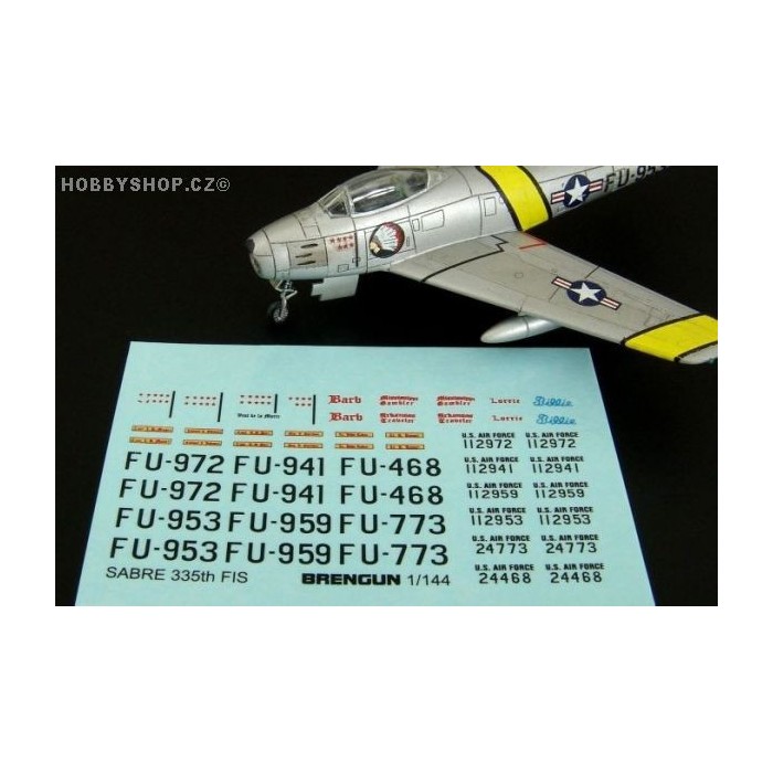 F-86F SABRE 335th FIS - 1/144 decals