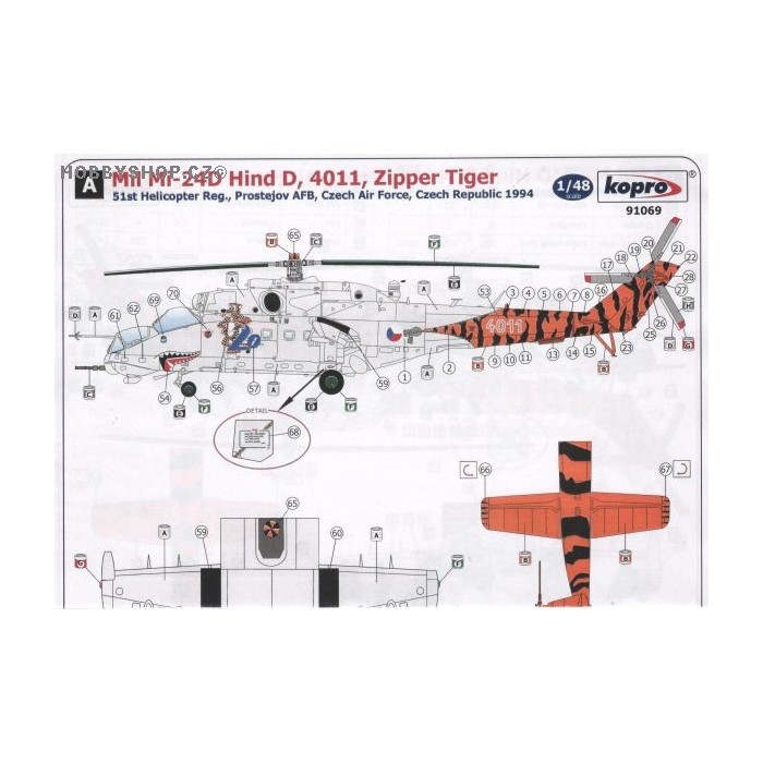 Mil Mi-24D Hind D Zipper Tiger - 1/48 decal