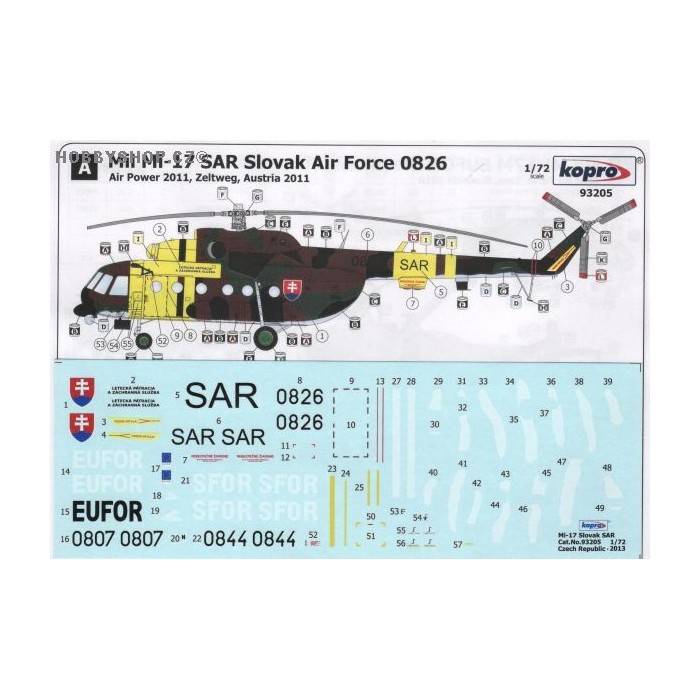 Mi-17 SAR Slovak Air Force - 1/72 decal