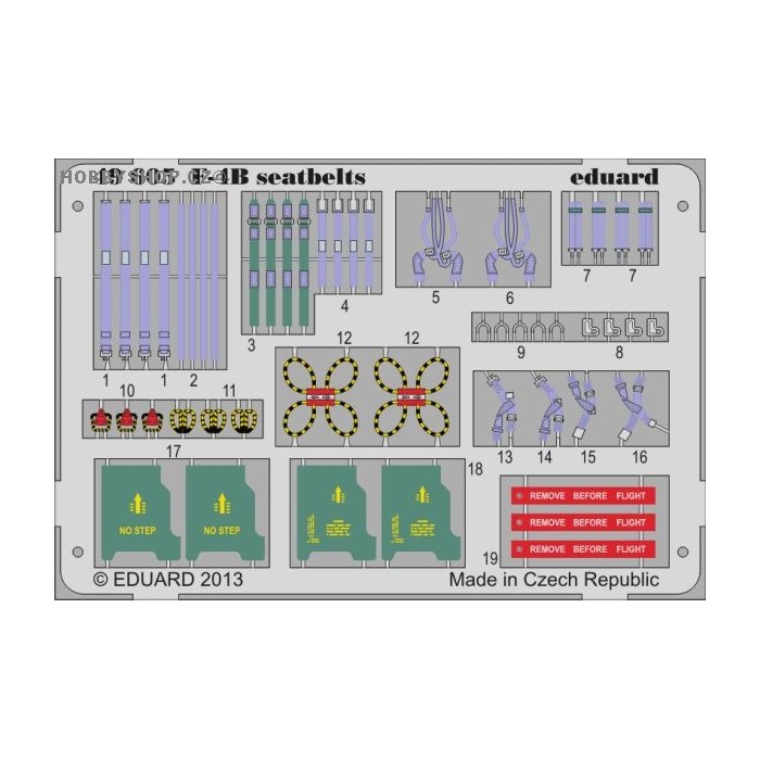 F-4B seatbelts - 1/48 painted PE set
