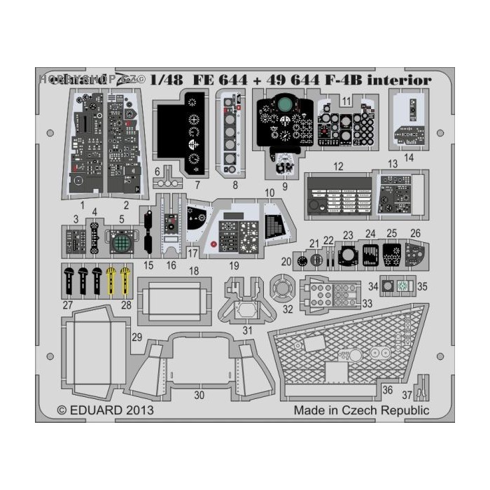 F-4B interior S.A. - 1/48 painted PE set