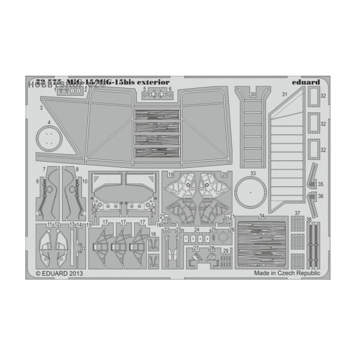 MiG-15/MiG-15bis exterior - 1/72 PE set