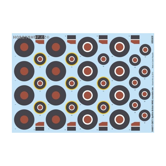 Spitfire British WW2 roundels late - 1/48 decal set