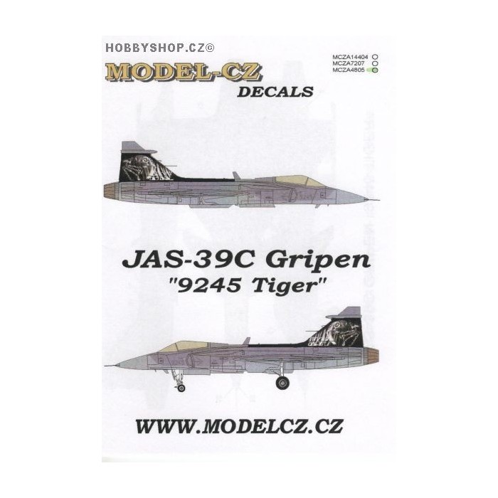 JAS-39C Gripen '9245 Tiger' - 1/48 decals