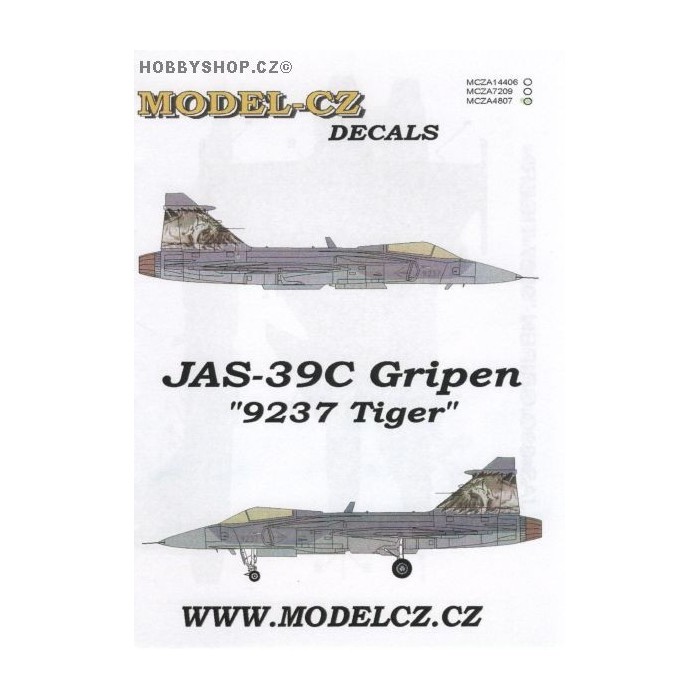 JAS-39C Gripen '9237 Tiger' - 1/48 decals