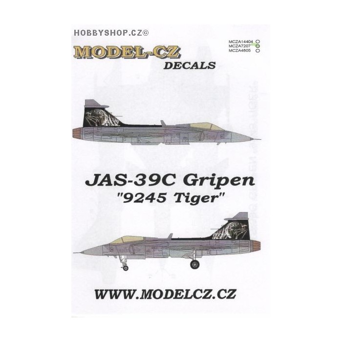 JAS-39C Gripen '9245 Tiger' - 1/72 decals
