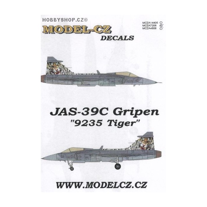 JAS-39C Gripen '9235 Tiger' - 1/72 decals