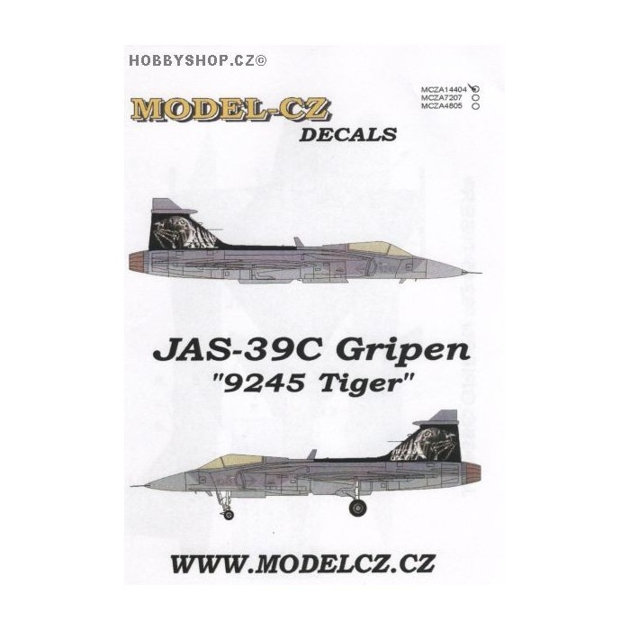 JAS-39C Gripen '9245 Tiger' - 1/144 decals