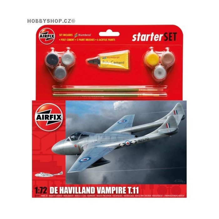 D.H. Vampire T.11 Starter Set - 1/72 kit