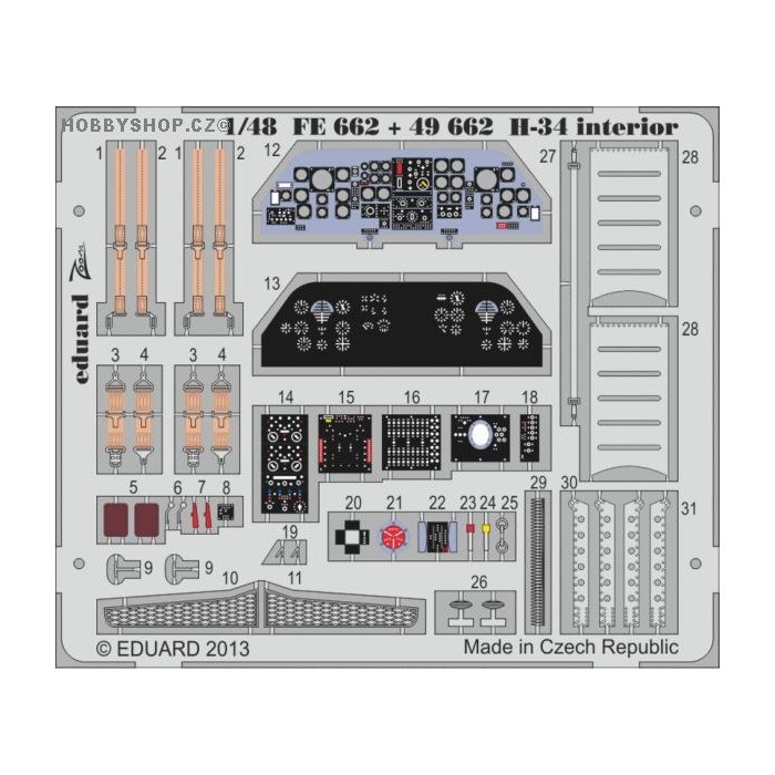 H-34 S.A. - 1/48 painted PE set