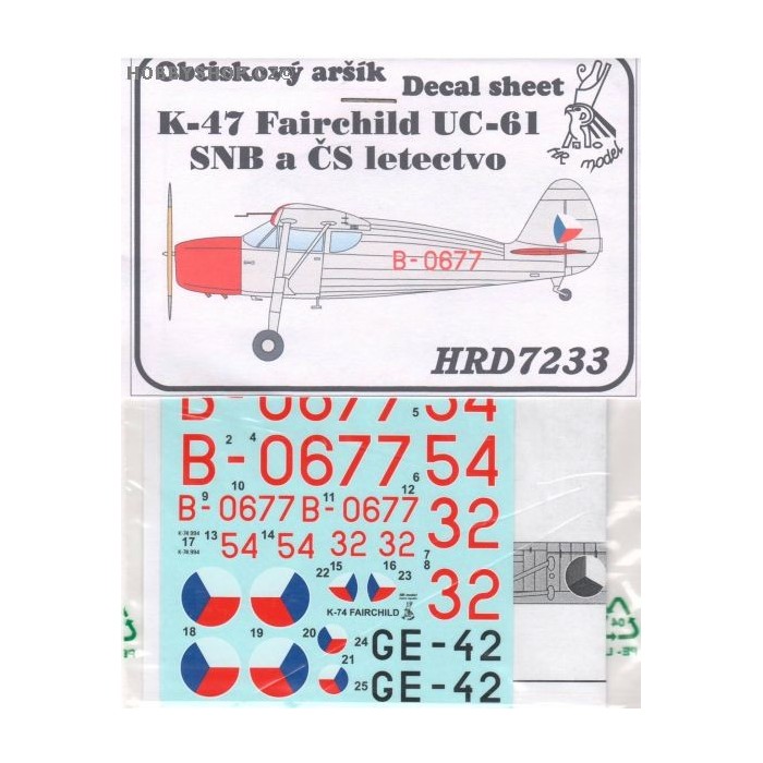 K-47 / Fairchild UC-61 SNB and CSAF - 1/72 decal