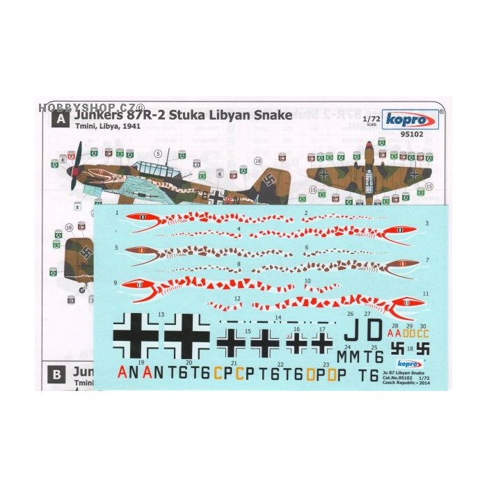 Ju 87R/B Lybian Snake - 1/72 decal