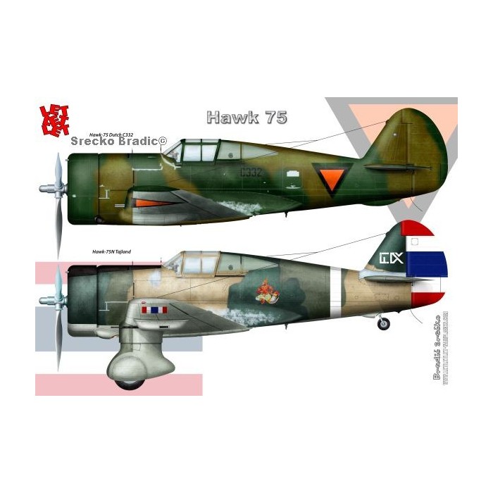 Curtiss Hawk 75 - A3 print by Srecko Bradic