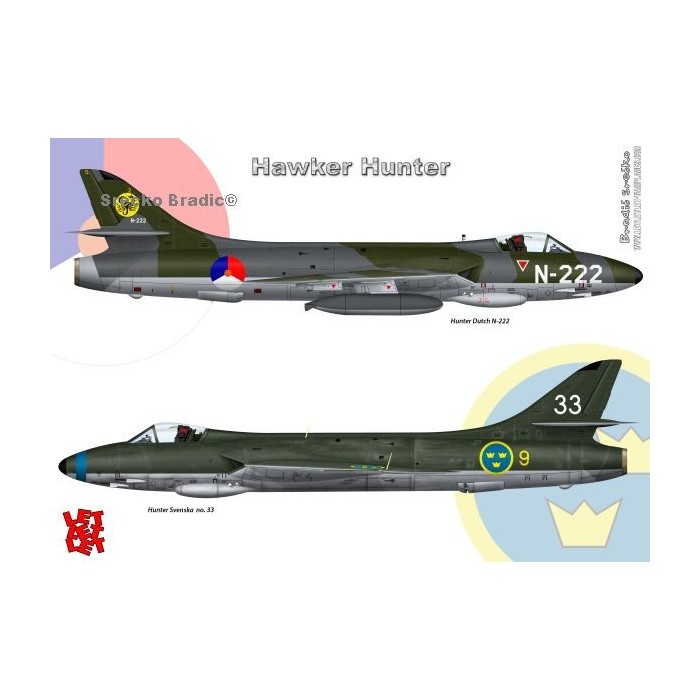 Hawker Hunter - A3 print by Srecko Bradic