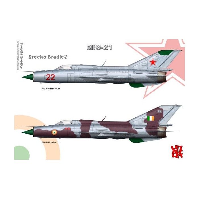 MiG-21PF - A3 print by Srecko Bradic