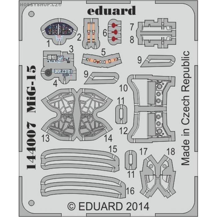 MiG-15 - 1/144 painted PE set
