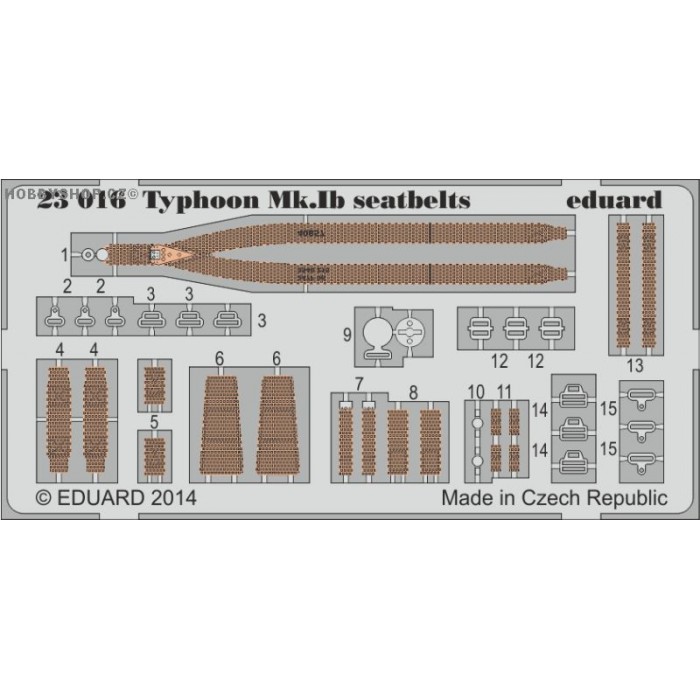 Typhoon Mk.Ib seatbelts - 1/24 painted PE set