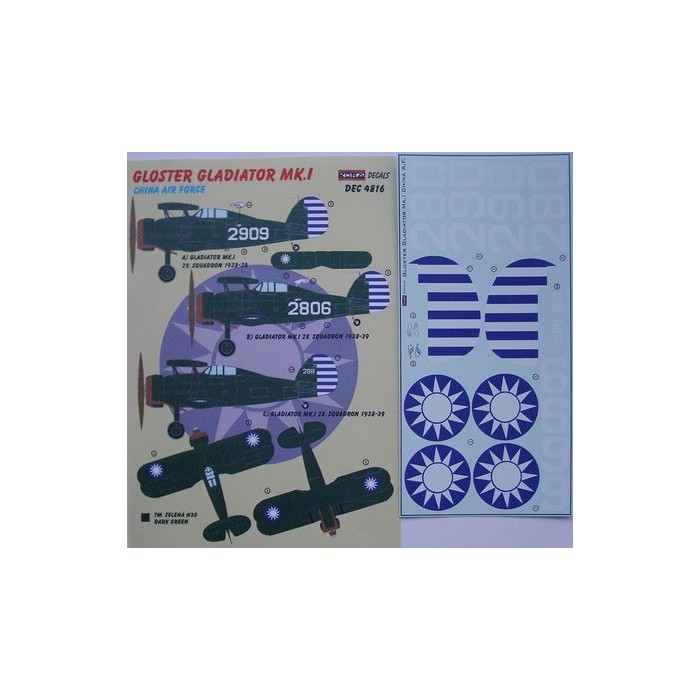 Gloster Gladiator Mk.I (China AF) - 1/48 decals