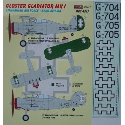 Gloster Gladiator Mk.I (Lithuanian AF) - 1/48 decals